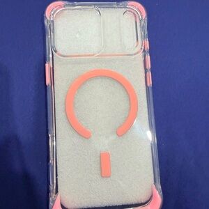 Clear and Pink iPhone 17 pro max Case with MagSafe